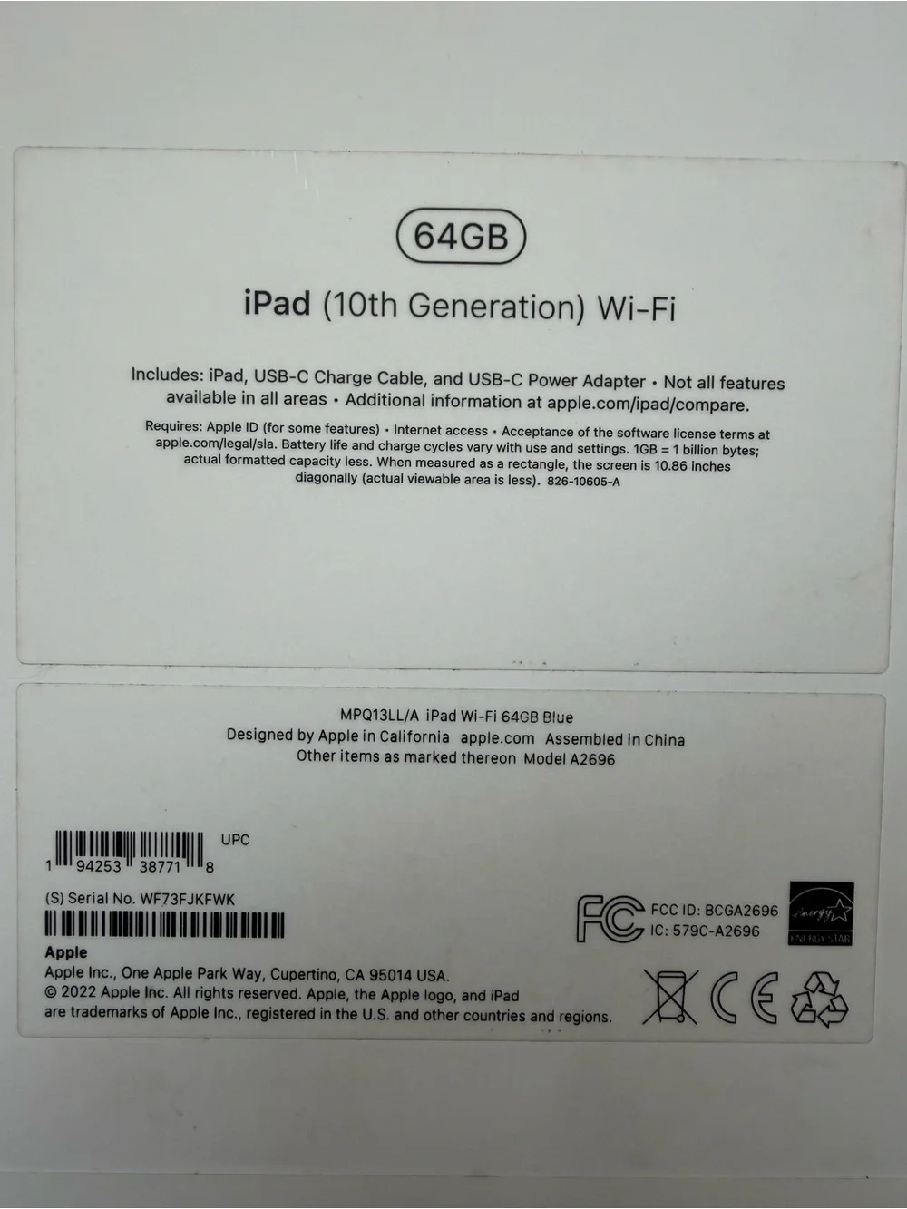 Apple iPad 10th generation